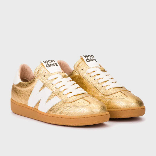 Wonders Nubia 01 AP-2001 Gold Metallic Low Sneaker | newshoes.ie