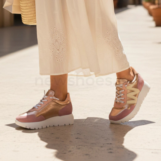 Wonders Odisei 01 A-24101 Blush Combi Wedge Sneaker | newshoes.ie