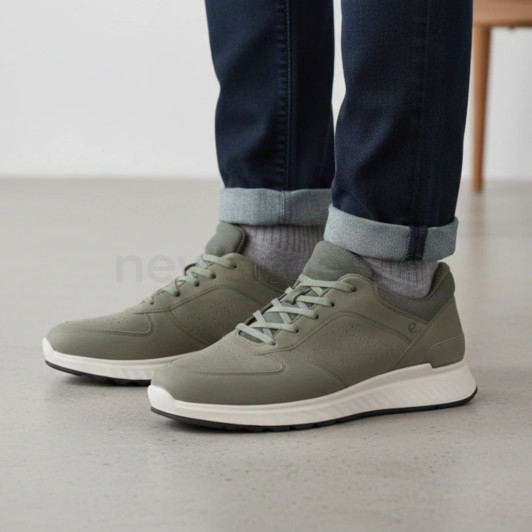 Ecco Exostride M Low 835314-61477 Smokey Olive Suede Men's Sneaker | newshoes.ie