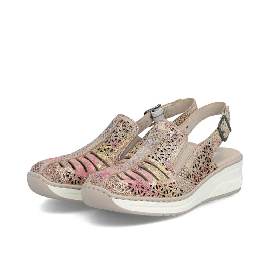 Rieker 48763-90 Beige Multi Slingback | newshoes.ie