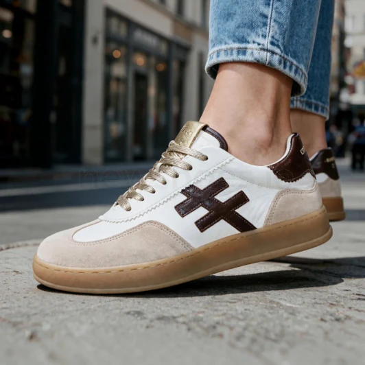 Another Trend Iconic II A032C253 Cream Leopard Print Sneaker | newshoes.ie