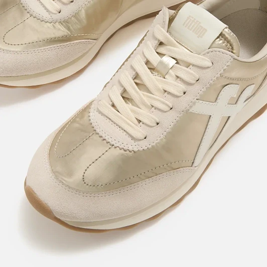 Fitflop Retro-Q FF Gold Metallic Retro Trainer | newshoes.ie