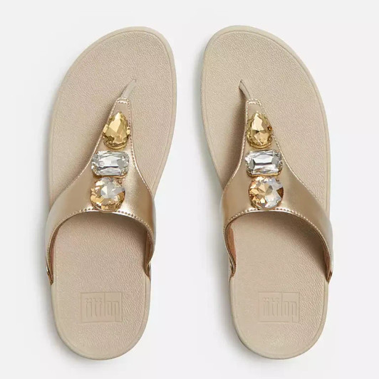 Fitflop Lulu Ultra-Jewel Metallic Toe Post Sandals | newshoes.ie