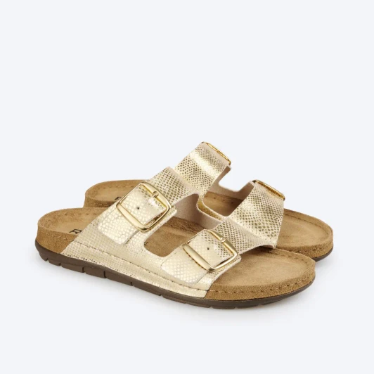Rohde EASYS  5872-29 Gold Print Patent Mule Sandal