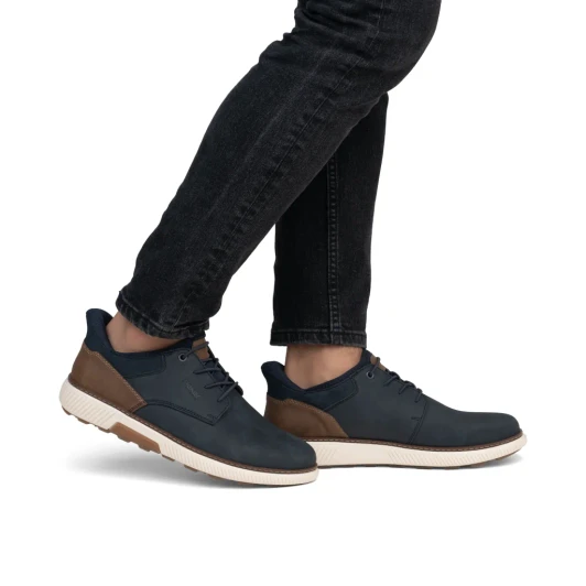 Rieker B3357-14 Navy Tan Wider Fit Sneaker | newshoes.ie