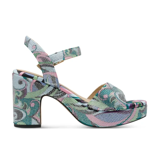 Marco Tozzi 2-28399-46 774 Green Diamante Platform Sandal