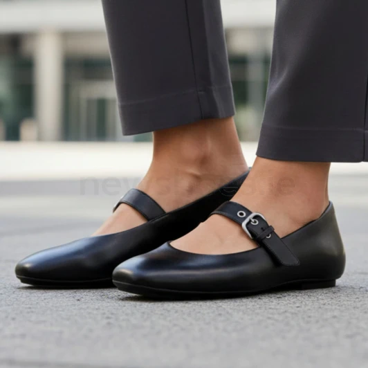 FitFlop Delicato E3D-090 Black Soft Leather Mary Jane Flat | newshoes.ie