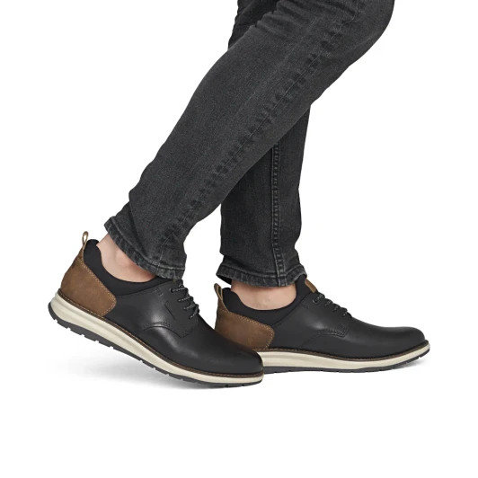 Rieker 14755-00 Black & Tan Smart Casual Shoe | newshoes.ie