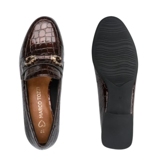 Marco Tozzi 2-24252-47 3F4 Brown Croc Loafer | newshoes.ie