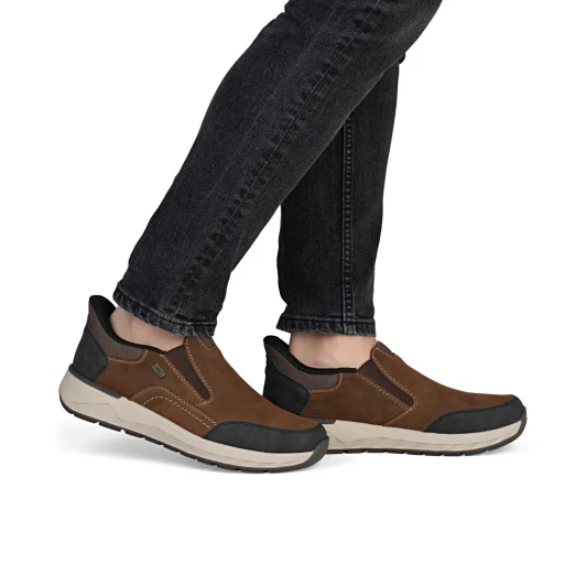 Rieker 11551-22 Dark Tan Water-Repellent Wide Fit Slip On Shoe | newshoes.ie