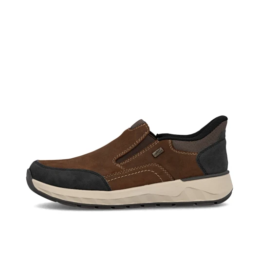 Rieker 11551-22 Dark Tan Water-Repellent Wide Fit Slip On Shoe | newshoes.ie