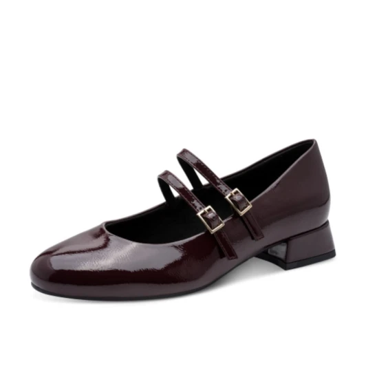 Marco Tozzi 22209-44 511 Bordeaux Patent Block Heel Dress Shoe | newshoes.ie