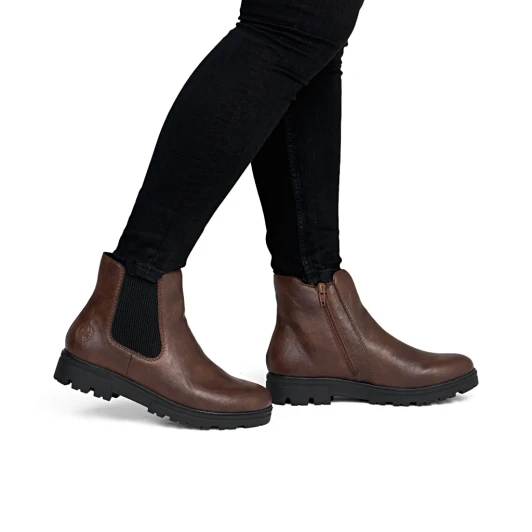 Rieker 43072-22 Brown Wide Fit Chelsea Boot | newshoes.ie