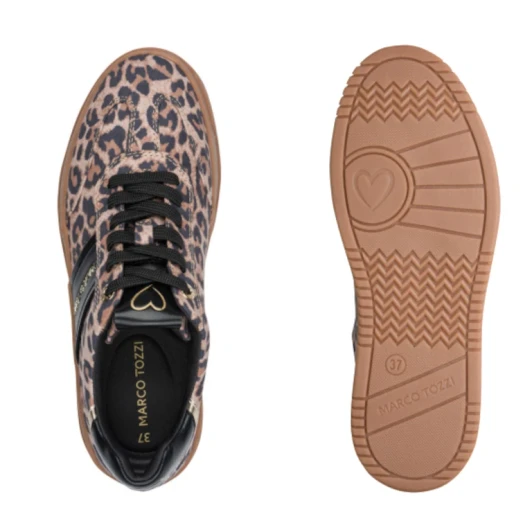 Marco Tozzi 23772-46 005 Black Leopard Sneaker | newshoes.ie