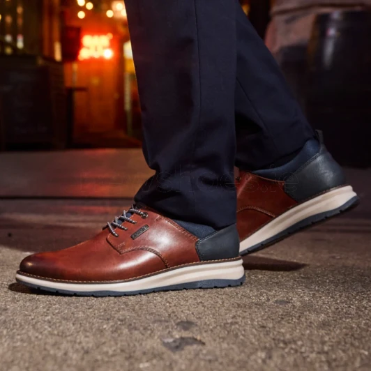 Rieker 14755-24 Tan & Navy Smart Casual Shoe | newshoes.ie