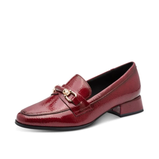 Marco Tozzi 2-24252-47 527 Dark Red Patent Loafer | newshoes.ie