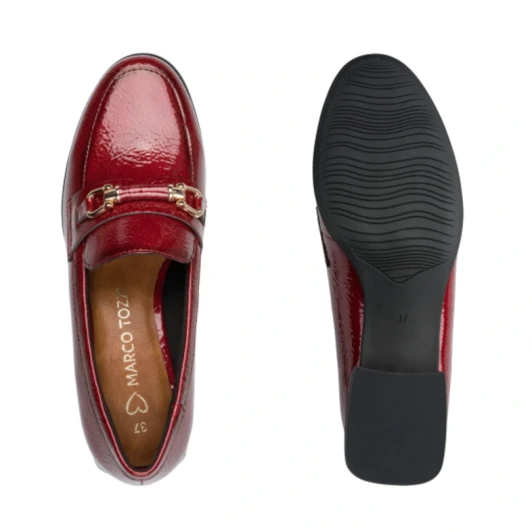 Marco Tozzi 2-24252-47 527 Dark Red Patent Loafer | newshoes.ie