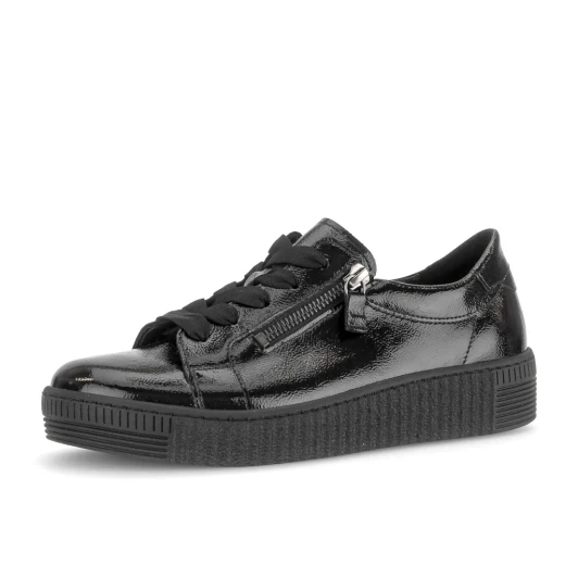 Gabor 6010.02.004 Black Patent Platform Casual Shoe | newshoes.ie
