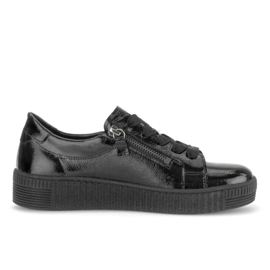 Gabor 6010.02.004 Black Patent Platform Casual Shoe | newshoes.ie