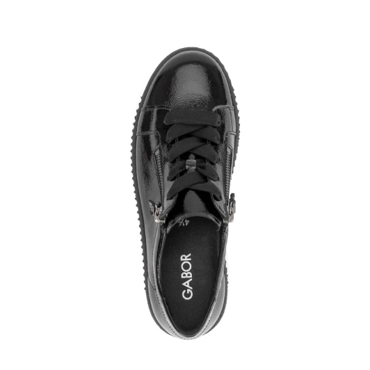 Gabor 6010.02.004 Black Patent Platform Casual Shoe