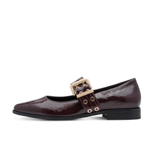 Marco Tozzi 22128-45 511 Bordeaux Patent Flat Heel Dress Shoe | newshoes.ie