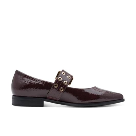Marco Tozzi 22128-45 511 Bordeaux Patent Flat Heel Dress Shoe | newshoes.ie