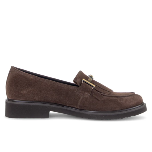 Gabor 4011.02.002 Cacao Suede Loafer With Fringe | newshoes.ie