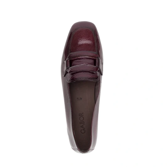 Gabor 4002.01.006 Mullberry Patent Leather Block Heel Loafer | newshoes.ie