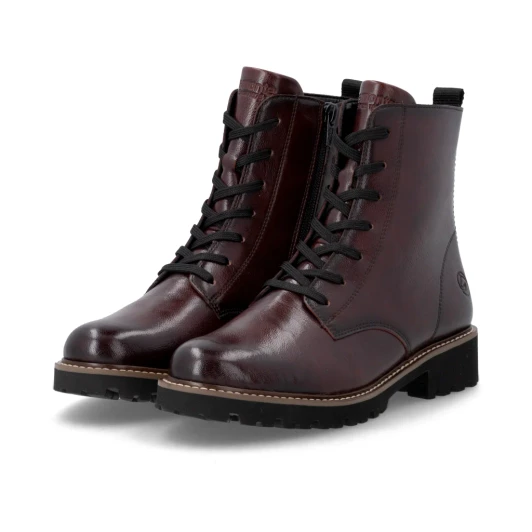 Remonte D8661-35 Wine Leather Biker Boot | newshoes.ie