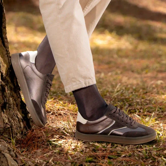 Remonte D2C05-90 Metallic Bronze & Dark Brown Low Sneaker | newshoes.ie