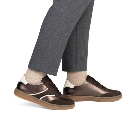 Remonte D2C05-90 Metallic Bronze & Dark Brown Low Sneaker | newshoes.ie