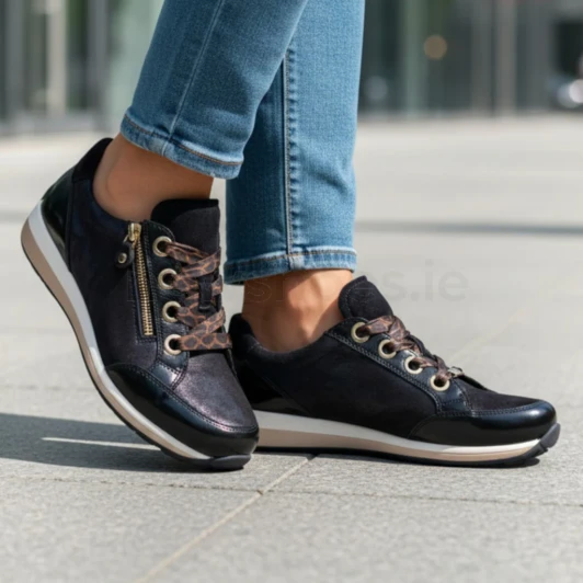 Ara Osaka 12-64587-16 (H Fitting) Navy Wide Fit Sneaker | newshoes.ie