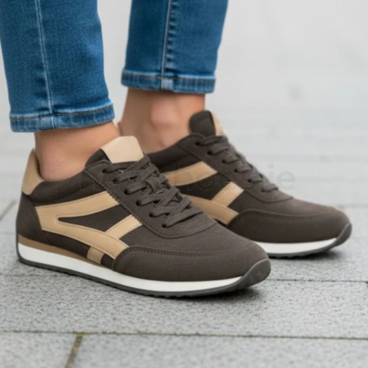 Gabor 6032.01.003 Dark Brown Suede Leather Wider Fit Trainer | newshoes.ie