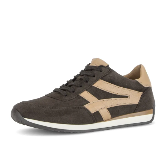 Gabor 6032.01.003 Dark Brown Suede Leather Wider Fit Trainer | newshoes.ie