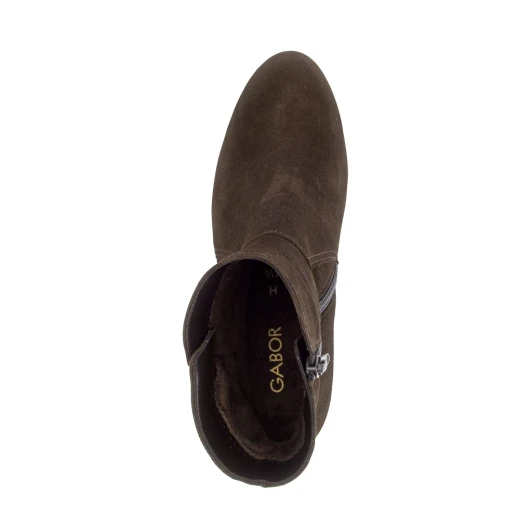 Gabor 8063.01.006 Mocca Suede Leather Wide Fit Ankle Boot | newshoes.ie