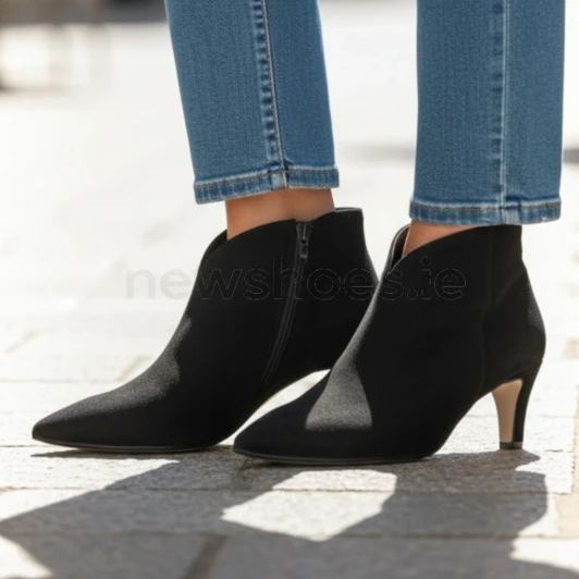 Gabor 8017.01.006 Black Pointed Toe Ankle Boot | newshoes.ie