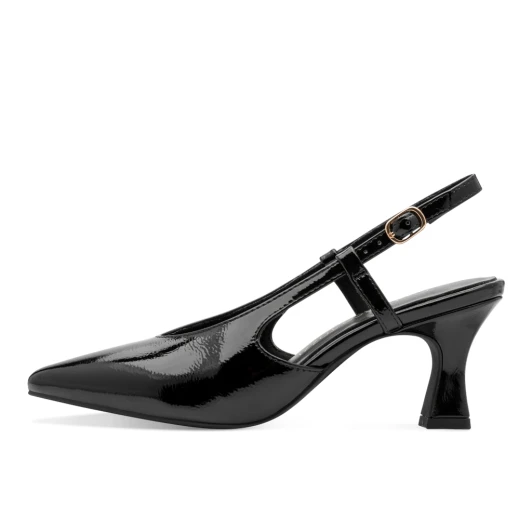 Marco Tozzi 29609-47 018 Black Patent Slingback Pump | newshoes.ie