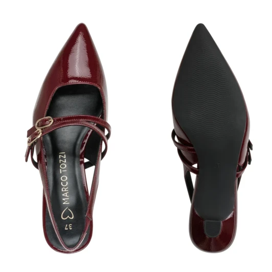 Marco Tozzi 29508-45 530 Chianti Patent Slingback Pump | newshoes.ie