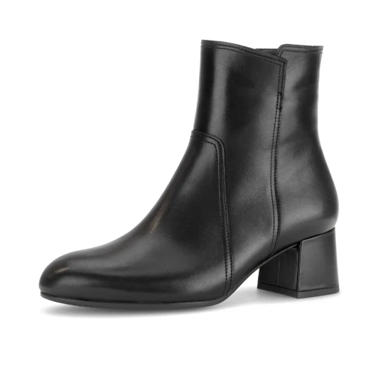 Gabor 8063.01.001 Black Leather Wide Fit Ankle Boot | newshoes.ie