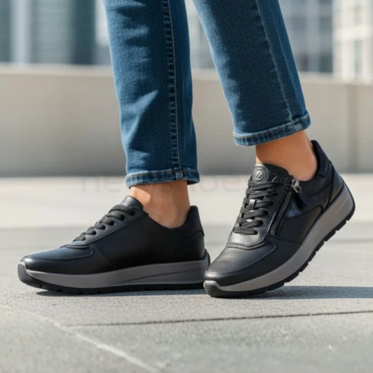 Ara New York 12-25112-32 (H Fitting) Navy Wide Fit Sneaker | newshoes.ie