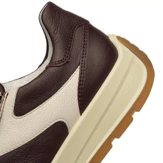 Ara New York 12-25112-18 (H Fitting) Burgundy Cream Wide Fit Sneaker | newshoes.ie
