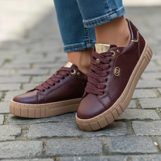 Marco Tozzi 23727-45 549 Bordeaux Platform Sneaker | newshoes.ie
