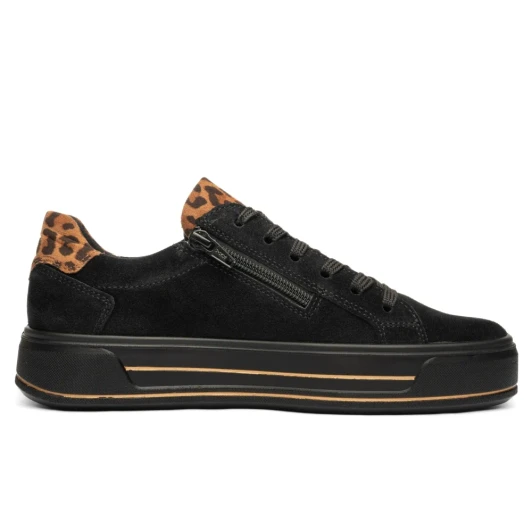 Ara Canberra 3.0 12-23004-01 (H Fitting) Black Leopard Women's Sneaker | newshoes.ie
