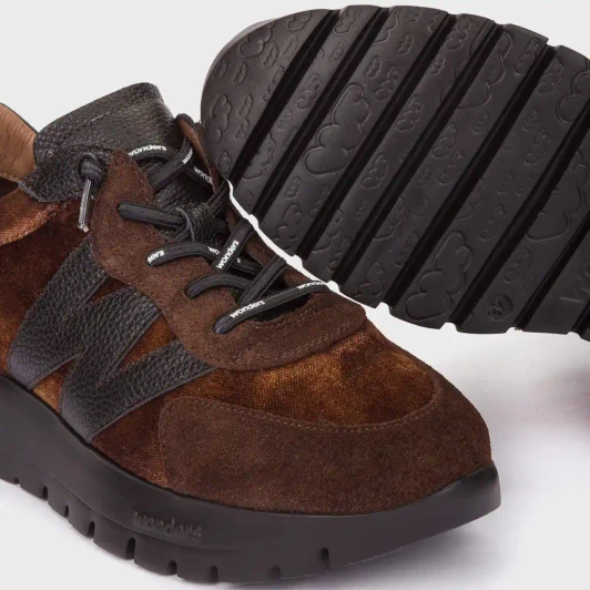 Wonders Odisei 111 Brown Leather Women's Sneaker | newshoes.ie