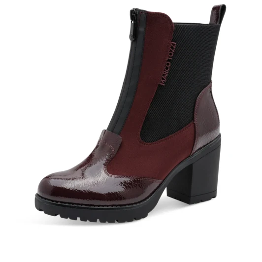 Marco Tozzi 25405-47 550 Bordeaux Block Heel Ankle Boot | newshoes.ie