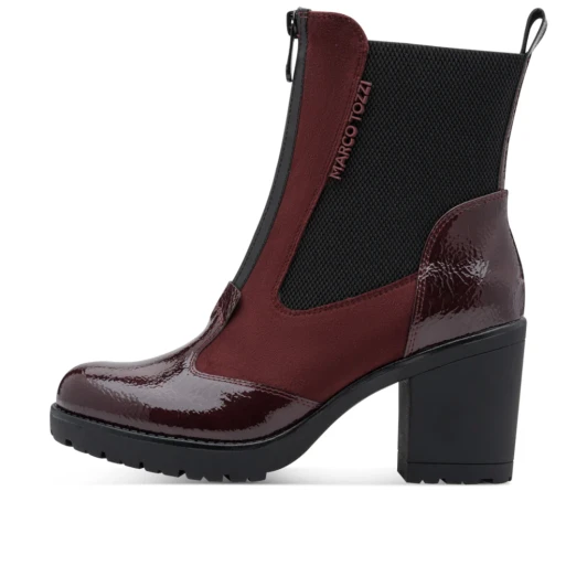 Marco Tozzi 25405-47 550 Bordeaux Block Heel Ankle Boot | newshoes.ie