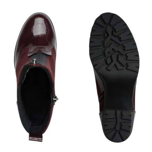 Marco Tozzi 25405-47 550 Bordeaux Block Heel Ankle Boot | newshoes.ie