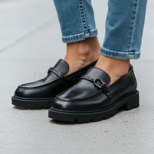 Clarks Code L Step 26320202 Black Leather Loafer | newshoes.ie