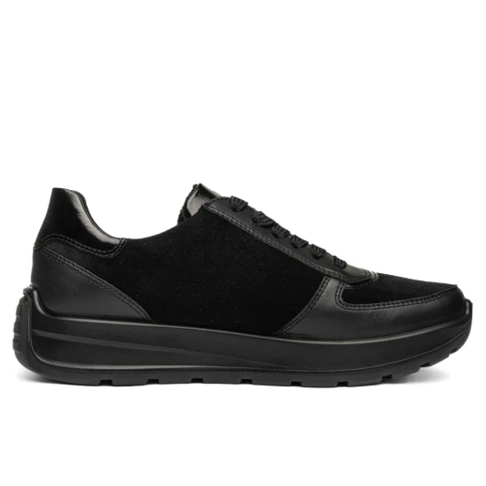 Ara New York 12-25112-10 (H Fitting) Black Leopard Print Wide Fit Sneaker | newshoes.ie