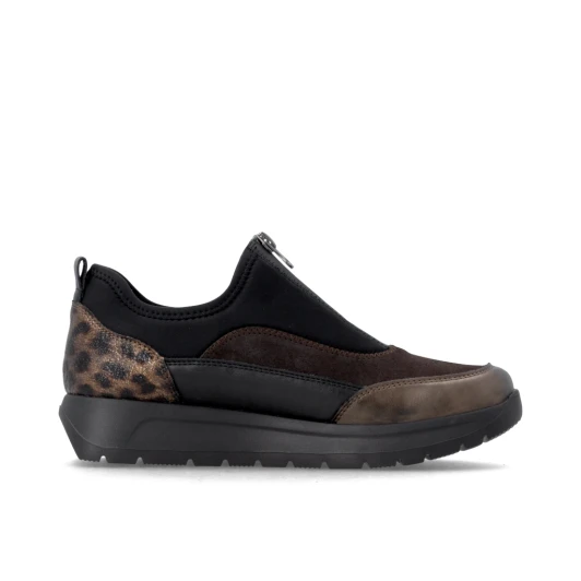 Remonte D2V01-05 Brown, Bronze & Leopard Wide Fit Sneaker | newshoes.ie